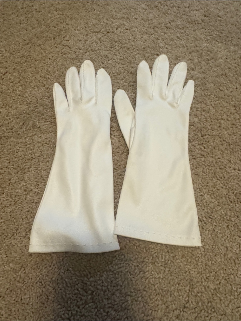White Satin Party Gloves - Classic Evening Accessory